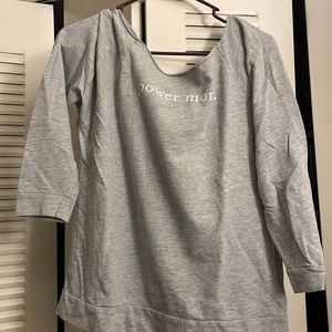 Thread Tank Large “Power mom” off the shoulder long sleeve shirt